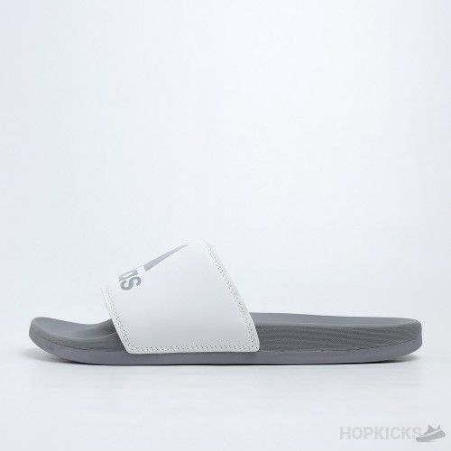 Adilette White Grey Slides